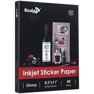 Koala Glossy Sticker Paper Inkjet Printer 8.5x11 Photo Sticker Paper 50 Sheets - Picture 1 of 13