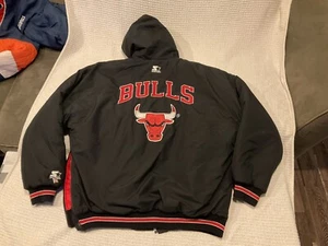 Chicago Bulls Starter Jacket Parka OG 1990's NBA Michael Jordan Men 2XL - Picture 1 of 19
