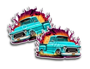1957 Chevy Pickup Classic Baby Blau Vinyl AUFKLEBER Wandaufkleber C35503 2er-Pack - Bild 1 von 4