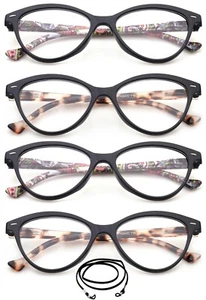 4 paquetes de gafas de lectura florales y bisagra de primavera de leopardo de moda para mujeres - Imagen 1 de 2