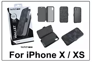 Tech21 IPHONE X & XS Evo Etui Schutz Folio Card Aufbewahrung Flip Case Hülle - Bild 1 von 2