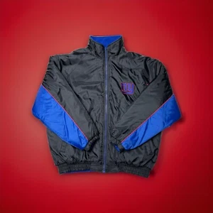 VTG 90s New York Giants Puffer Jacket Fleece Reversible Unique NFL Men SZ XL - Picture 1 of 12