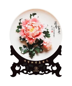 Plate Flower Handmade Paint 3D Work Piece of Art Decoration Porcelain Ceramic 15 - Picture 1 of 9