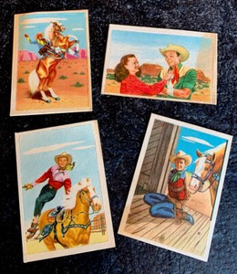 Vintage 1952 Post Cereal Roy Rogers Nonsports, Pop-up cards #1, 18, 19, 35