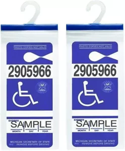 Handicap Parking Placard Holder - Disabled Parking Permit Holder Hanger Sleeve - Picture 1 of 7