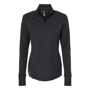 Adidas - Damen 3-Streifen Quarter-Zip Pullover - A555 - Schwarz Melange - Größe: M - Bild 1 von 10
