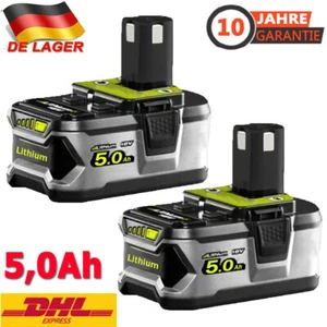 2X Für Ryobi P108 Akku 18V 5,0Ah Lithium Ionen Batterie One+ Plus RB18L50 P104 - Bild 1 von 12