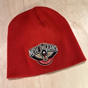 Gorro New Orleans Pelicans Gorra de Invierno Calavera Calavera NBA Rojo Logo Tejido - Imagen 1 de 7