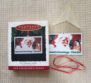 VTG 1993 HALLMARK Stamp Christmas Ornament Keepsake Collectors Series w/ Stand - Picture 1 of 12