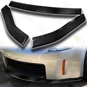 FOR 03-05 NISSAN 350Z CARBON FIBER CT-STYLE FRONT BUMPER SPOILER SPLITTER LIP - Picture 1 of 5