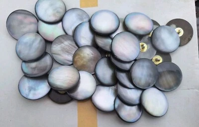 10er Set echte Perlmutt Ösenknöpfe mit wunderschöner Farbe, ca. 24 mm, Konvolut  - Bild 1 von 2