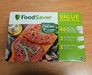Food Saver Combo Pack, Vacuum Sealing Set, 46 Bags and 5 Rolls - Picture 1 of 3