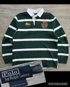 Vintage Y2K Polo Ralph Lauren Striped Rugby Shirt Sz XL Embroidered Custom Fit  - Picture 1 of 11