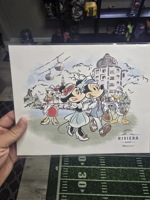Impresión artística Disney DVC Member Riviera Resort Mickey Minnie Mouse Daisy Skyliner Foto 1 de 2