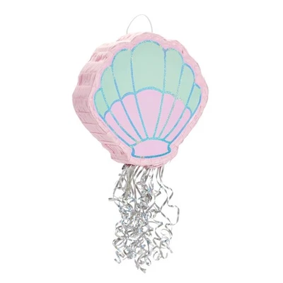 Seashell Pull String Pinata for Mermaid Birthday Party Supplies, 14 x 13 x 3 In - Image 1 of 4