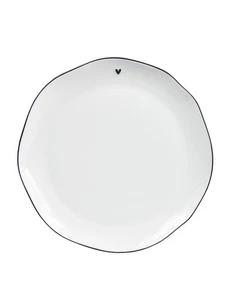 Teller mit Herz D23cm schwarzer Rand - Frühstücksteller Bastion Collections - Bild 1 von 3
