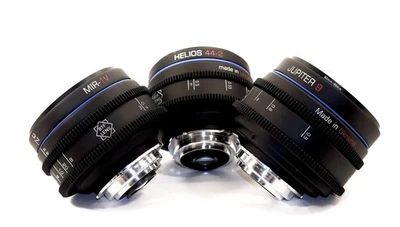 Arri PL Rehouse Soviet Set HELIOS 44-2 MIR 1v JUPITER 9 CINE Lenses BTF PL MOUNT - Image 1 of 4