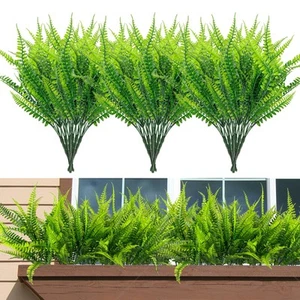 20 Bundles Artificial Boston Fern Plants Fake Ferns Faux Plants Shrubs Greene... - Picture 1 of 7