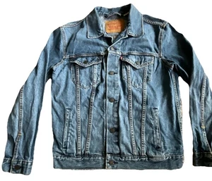 Levi Strauss Signature Jacket Men Medium Blue Denim Standard Trucker 100% Cotton - Picture 1 of 13