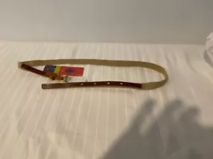 Tory Burch Womens Summer Belt Size XXS-Khaki Stretch-Brown Leather-Gold-Simple - Picture 1 of 2