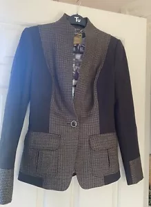 Gorgeous Ted Baker Brown Wool Blend Jacket - Size 1 (UK 8) Immaculate - Picture 1 of 10