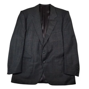 VTG Alfredo Ermenegildo Zegna Wool Cashmere Sport Coat Gray Plaid Tweed Sz 46R - Picture 1 of 13