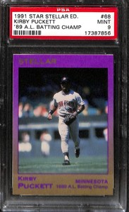 1991 Star Stellar Ed. 89 A.L. Batting Champ #68 KIRBY PUCKETT PSA 9 17387856