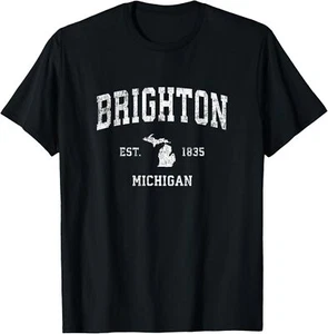 Brighton Michigan MI Vintage Athletic Sports Design T-Shirt Hoodie - Picture 1 of 11