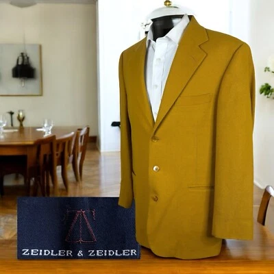 Chaqueta Blazer Zeidler & Zeidler Hecha en EE. UU. Para Hombre 40R Lana Amarilla Foto 1 de 4