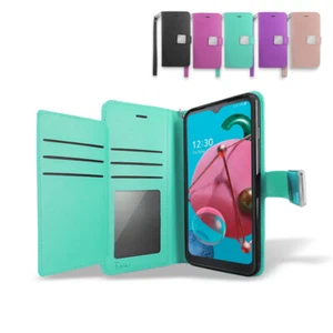 Für Metro TMobile LG K51 Leder Doppel Klapp Folio Brieftasche Karten Halter Cover Etui - Bild 1 von 36