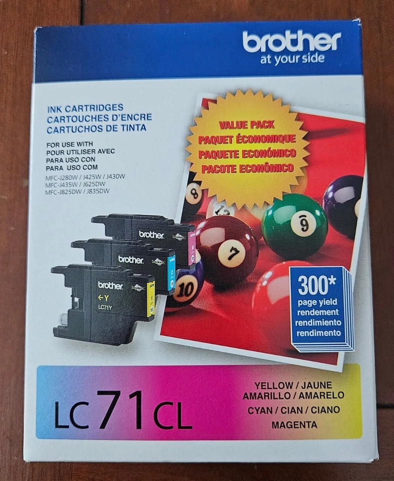 BRAND NEW! Brother LC71CL Cartridges 3-pack Cyan Magenta Yellow Value pack 11/24 - Image 1 of 4