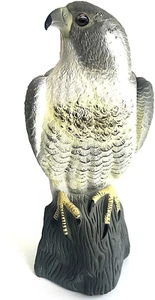 Bird Scarecrow Fake Horned Hawk Decoy,Bird Repellent Garden Protectors, Natural - Picture 1 of 12