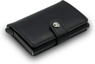 Porta Carte Di Credito Slim Rfid Mini Portafoglio Eco Pelle Piccolo Portatessere - Immagine 1 di 4