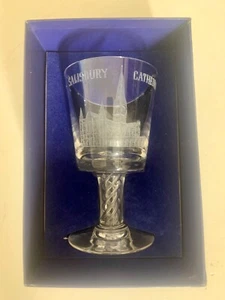 SALISBURY CATHEDRAL AIR TWISTED STEM STUART CRYSTAL 6 3/4” GOBLET - BOXED - Picture 1 of 12