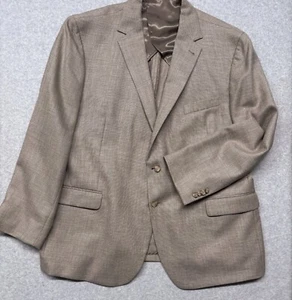 Joseph Abboud Blazer Men 52R Tan Beige Linen Blend Sport Coat Modern Fit Jacket - Picture 1 of 17