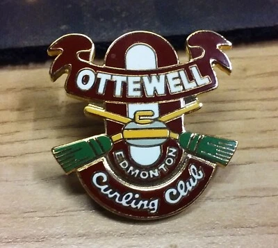 Ottewell Curling Club Edmonton vintage pin badge - image 1 of 3