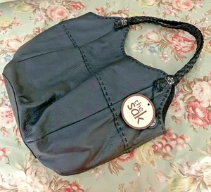 New The Sak Shoulder Bag Hobo Purse Black Soft Leather 2 Zip Compartments - Picture 1 of 14