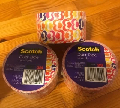 3 rollos de cinta adhesiva escocesa 3M * Love Note * ~1,88"x10 yardas cada uno ~ ENVÍO GRATUITO Foto 1 de 4