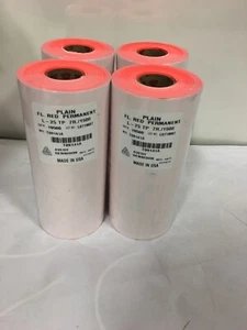 Avery Dennison Plain FL. RED Permanent L-25 TP 7R./1500 L0719007 (28 Rolls ) - Picture 1 of 5