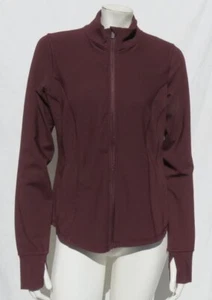 90 DEGREE Women’s M L Wine Interlink Ribbed Princess Seam Performance Jacket Top - Picture 1 of 7