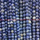 Natural 6mm White Blue Lapis Lazuli Gemstone Round Loose Beads 15" Strand