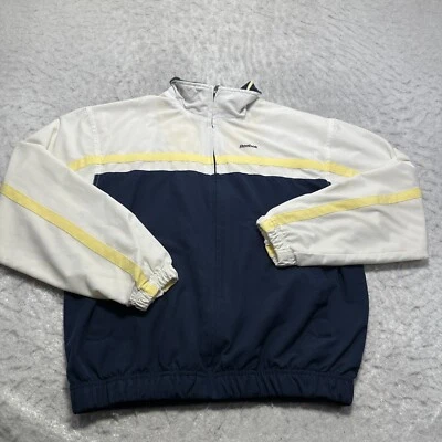 Chaqueta deportiva vintage Reebok forrada blanca azul cremallera completa para hombre talla pequeña S Foto 1 de 4