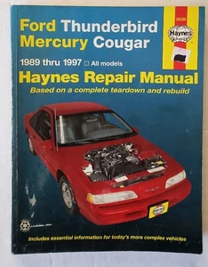 Ford Thunderbird Mercury Cougar 1989 to 1997 Haynes Shop Repair Manual - Imagen 1 de 1