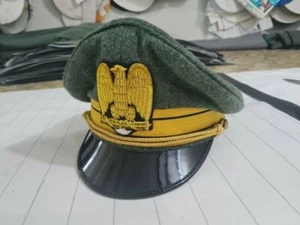 WW2 WWII ITALIAN FASCIST OFFICER VISOR HAT CAP Reproduction - Picture 1 of 9