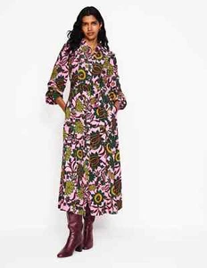 Boden Martha Godet Maxi Dress UK 14 Petite Mauve Mist, Ornate Bud RRP £155 - Picture 1 of 5
