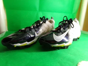 NIKE Vapor Fast flex Football Cleats Size 7.5 White & Black Preowned - Picture 1 of 7