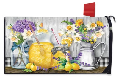 Lemonade Summer Magnetic Mailbox Cover Standard Briarwood Lane