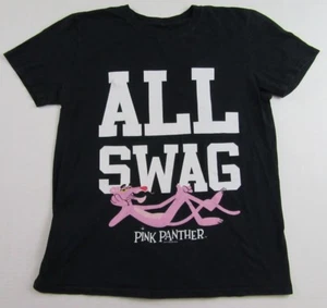 THE PINK PANTHER All Swag Funny Souvenir Black SS T Shirt Size M - Picture 1 of 5