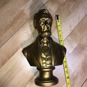 Abraham Lincoln Bust Art Sculpture 12 inch statue bronze color plaster / Ceramic - Picture 1 of 9
