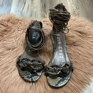 Sandalias Anthropologie Lola Cruz Cuero Serpiente Gladiador Talla 36 - Imagen 1 de 10